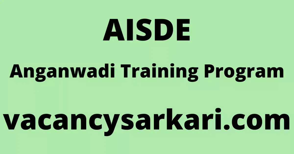 AISDE Anganwadi Training Program