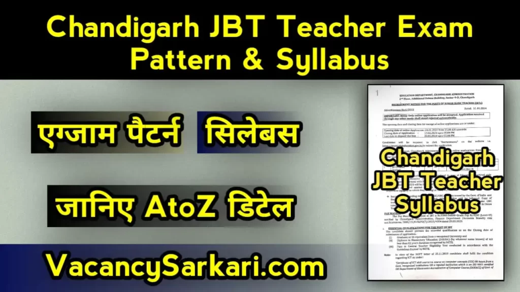 Chandigarh JBT Teacher Syllabus